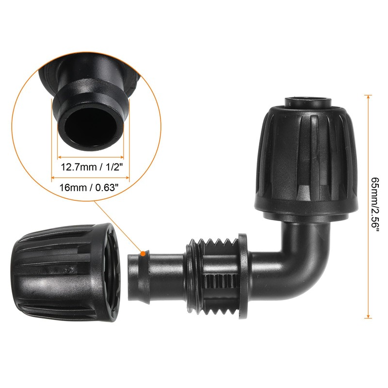 sourcing map Pack of 10 1/2 Inch Drip Irrigation Fittings