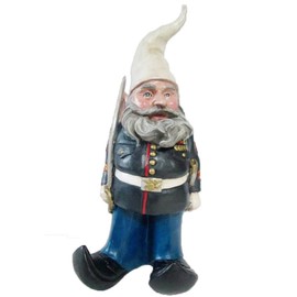 Nowaday Gnomes - "Ooh Rah Marine Gnome Military Soldier Dress Blues with Sword Home & Garden Gnome Statue 14" H