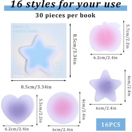 KEWUF 16Pack Haftnotizen,480 Blatt Kleine Haftnotizen Kinder, Haftnotiz,Niedliche Mini-Haftnotizen,Klebezettel, Haftnotizblock,Schulnotizen, Büronotizen, Geschenke Kinder