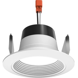 Juno 4 in. 3000K Soft White LED 900 Lumen Retrofit Downlight Baffle Trim Module, White