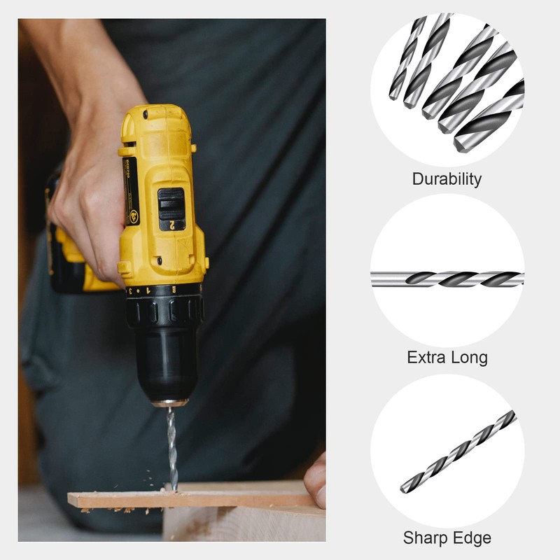 ALTcompluser 5pcs Extra Long Wood Drill Bit Set 2 mm,