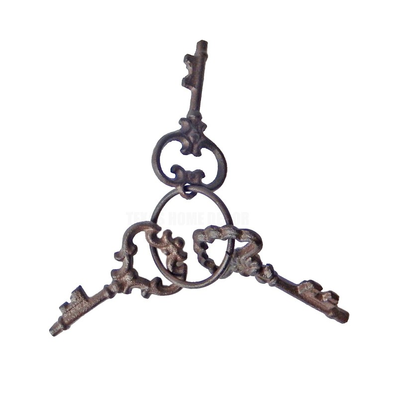 Cast Iron Skeleton Keys On A Ring Victorian Antique Style