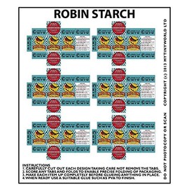 MyTinyWorld Dolls House Miniature sheet of 6 Robin Starch Boxes