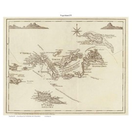 Virgin Islands - 1775 Map Jefferys West Indian Atlas 1788 - Custom Reprint