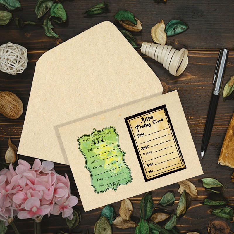 GLOBLELAND ATC Frames Silicone Clear Stamps Artist Trading Card Transparent