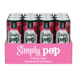 Simply POP Prebiotic Soda Strawberry Cans, 12 fl oz, 12 Pack