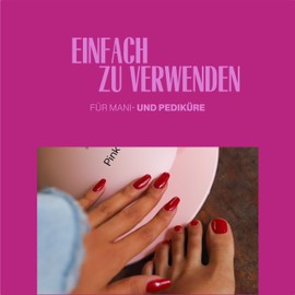 Pink Gellac UV Lampe Für Gelnägel Weiss - UV Lampe Nägel mit Automatischem Timer - Nageltrockner mit Hochwertigem Led-Licht - Nagellampe Für Gelnägel Salonqualität von zu Hause aus