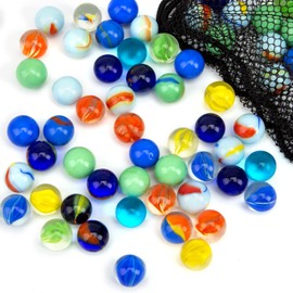 HAKACC 160 Pieces Small Glass Marbles Children's Marble Game 16 mm Colourful Decorative Toy Game Machine Plant Decoration