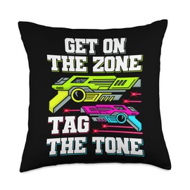 Laser Tag Get On The Zone Design For Laser Tag Players Throw Pillow