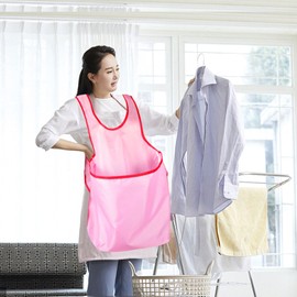 Risipu Portable Clothes Drying Apron,Halter Cross Back Bandage X Shape Laundry Apron with Large Pocket Oxford Cloth Garden Work Apron Mother Gifts (A)