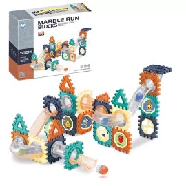 Unbranded 66‑Pc Marble Run Blocks STEM Building Set – Smooth Corners | Ages 3+