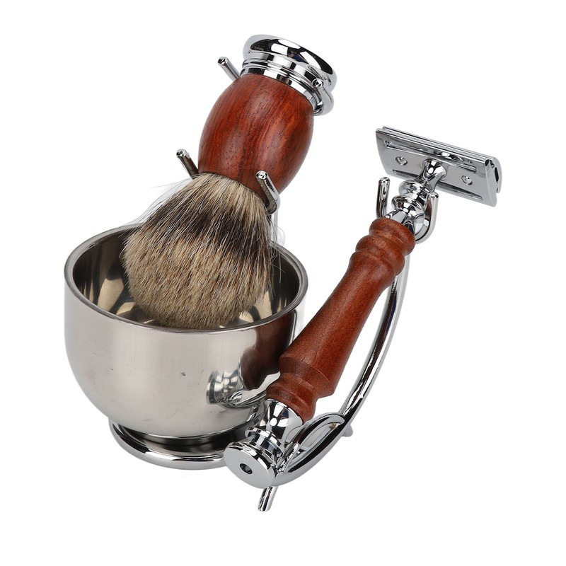 Men Shaving Care Kit with Replacement Blades Manual Beard Trimmer