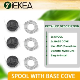 Yiekea 3-Pack Replacement Spool with Base Cover for Stihl Autocut C3-2 Trimmer Head Fits Stihl FSA57 Weed Eater String Trimmer Replaces 4009 710 4304