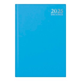 1ABOVE 2025 Premium Quality A5 Day to Page Diary | Pastel colour Hardback Casebound Cover & Ribbon Marker DAP Year Planner for Business, Office, Home, Appointments (LIGHT BLUE)
