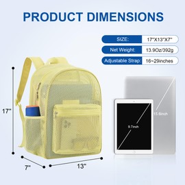 USPECLARE Heavy Duty Semi-Transparent Mesh Backpack，See Through College Student Backpack