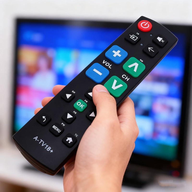 VELATEMOR Universal TV Remote Control with Big Buttons for Seniors,