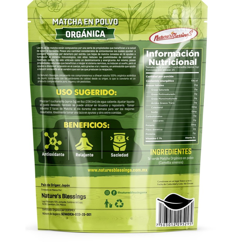 Te Verde Matcha Japones Premium Certificado Orgánico 125g