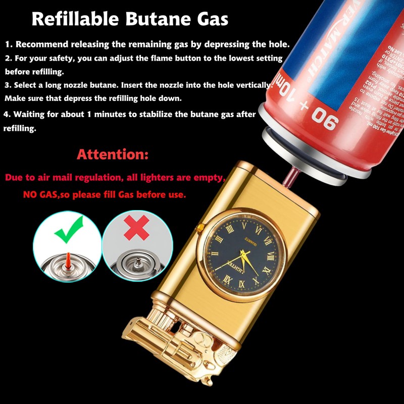 Torch Lighter, Magic Dual Flame Lighter Refillable Butane, Creative Adjustable