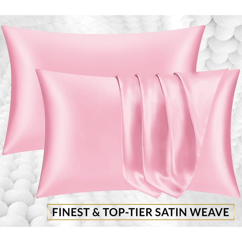 Pamposh Satin Silk Pillowcases For Hair And Skin 2 Pack