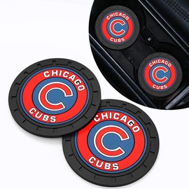 Silicone Cubs Car Cup Holder Coasters,Baseball Fans Car Coasters for Chicago Cubs Fans, Non-Slip Universal Fit Cup Holder Insert