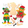 Baker Ross AT115 Christmas Elf Wooden Puppet Kits, Festive Arts