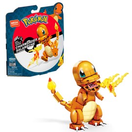 Mega Pokémon Build & Show Charmander Toy Building Set, 4 Inches Tall, Poseable, 185 Bricks and Pieces, for Boys and Girls, Ages 7 and Up