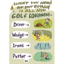 Humorous Birthday Card - Male/Female - Golf Equipment - from The Mooning Duck Range (Ukg-616394)