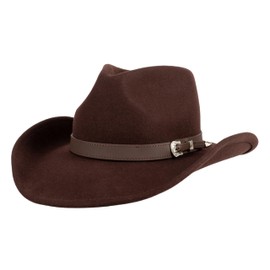MIX BROWN Western Cowboy Hat for Men & Women 100% Wool Wide Brim Cowgirl Hats Outback Panama Rancher Felt Hat Black Brown