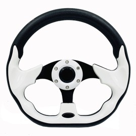 12.5 Inch White Golf Cart Steering Wheel for Golf Cart Club Car DS and Precedent EZGO RXV & TXT, Yamaha Golf Car Accessories
