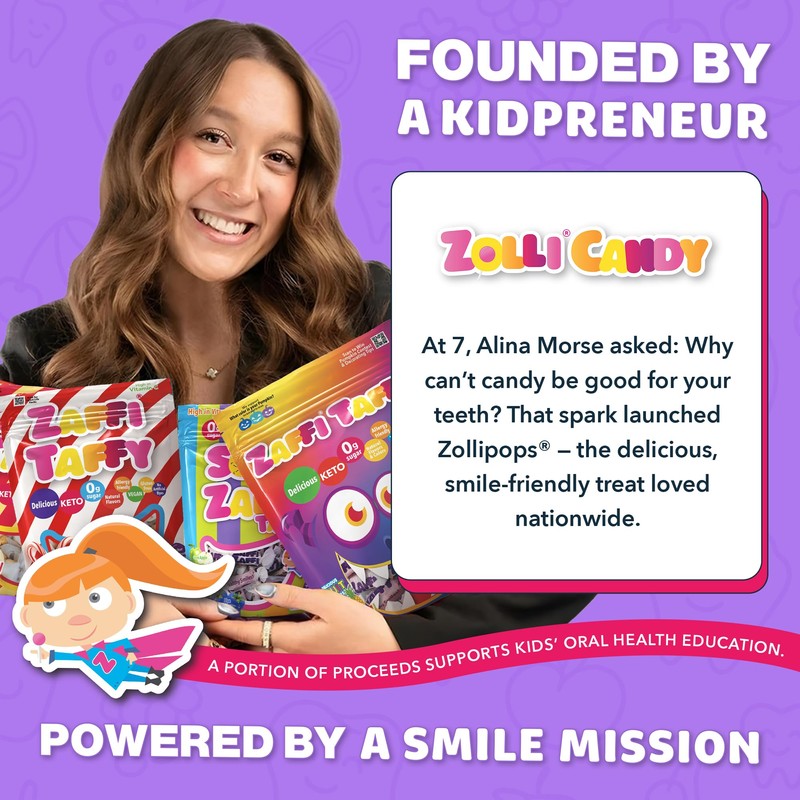 Zaffi Taffy Sugar Free Candy - Dye Free, Keto &