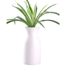 WHJY 6 inch White Nordic Minimalist Matte Handmade Ceramic Vases, Japanese Zen Stoneware Flowerware, Floral Decorations, for Living Room, Study, Bedroom, Balcony, Bar - Short White