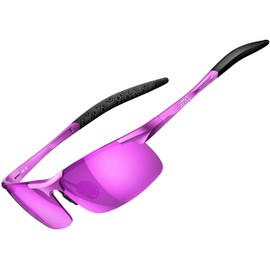 ATTCL Men's Fashion Driving Polarized Sunglasses for Men Al-Mg metal Frame 8177purple-purple