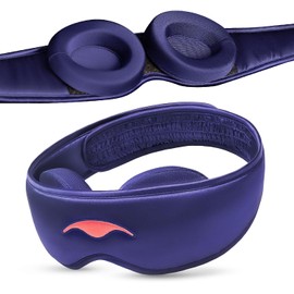 Manta Silk Mask – Antifaz para Dormir de Seda Pura con Copas de Seda, Máscara Suave con la Piel y el Cabello, Transpirable, Oscurecimiento Total 100% Ajuste Entallado con Correa Ajustable (Púrpura)