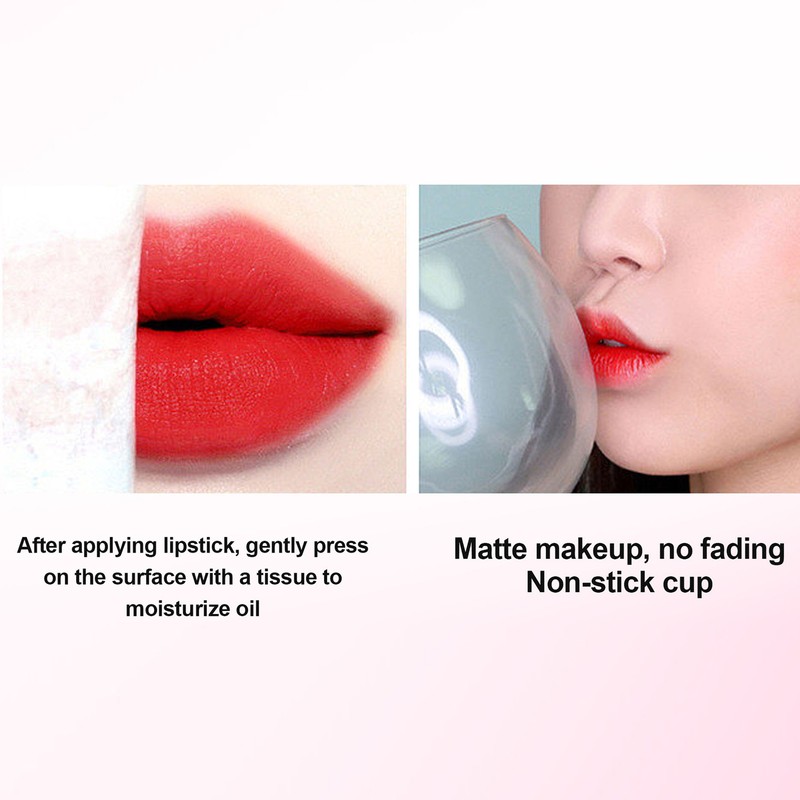HANDAIYAN 5pcs Matte Lipstick Set Waterproof Long Lasting Non-stick Cup