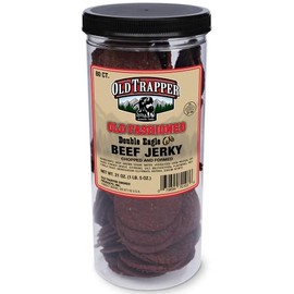 Old Trapper Double Eagle Beef Jerky, Old-Fashioned Flavor, 21oz. 80-Piece Jar, Natural Wood Smoked Meat Snacks, 10 Grams of Protein and 80 Calories per Serving (Pack of One)