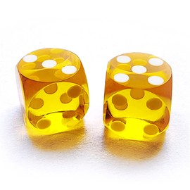 Bescon Professional Precision Dice Round Corner 9/16" (14.3mm) with Random Serial Number, Precision Cut Dice 14.3MM Gem Yellow, 2pcs Set