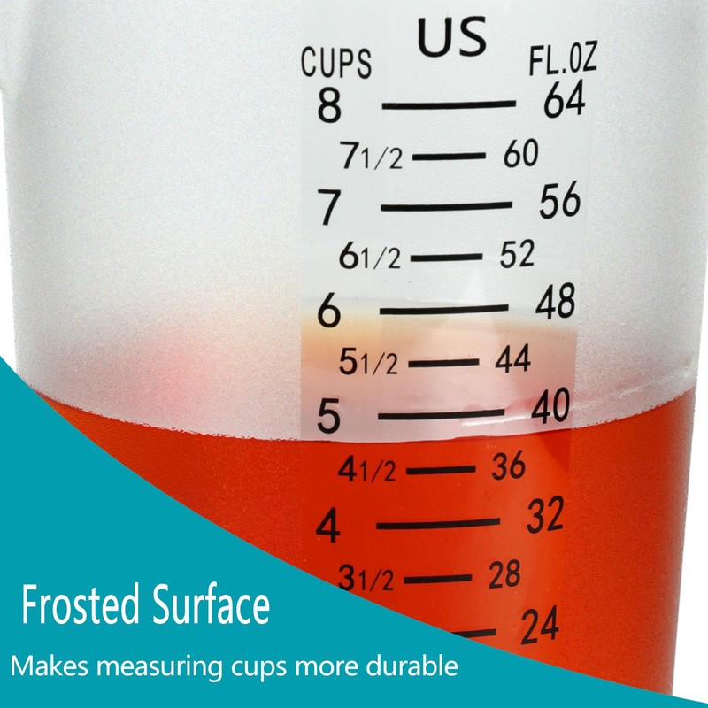 DOTINGHUX DOTINGHUX? 8 Cup/2-Quart Large Measuring Cups, Clear, Strong Food