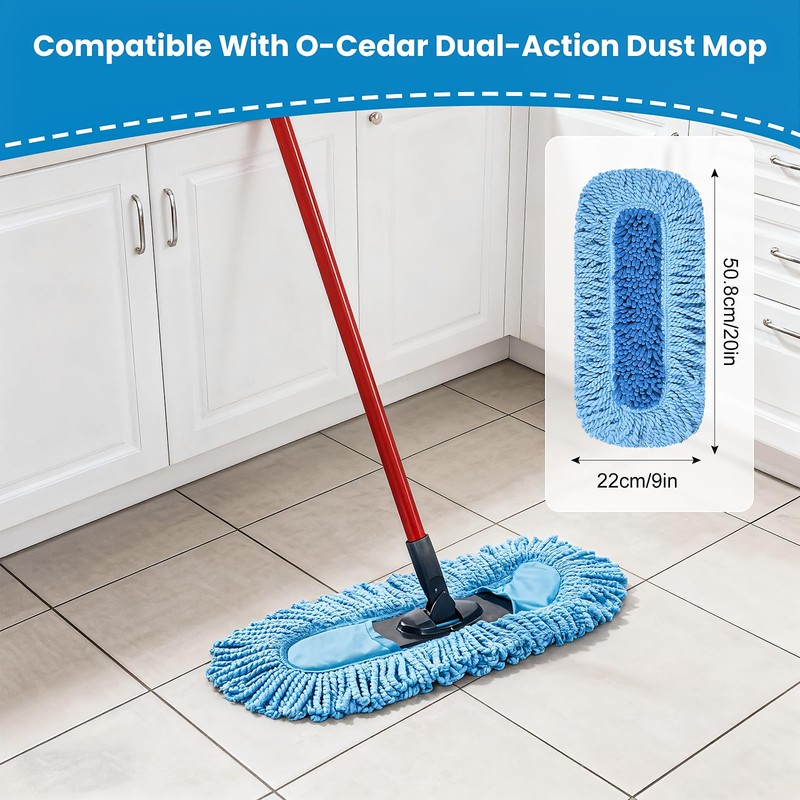 Ndoge 3 Pack Dust Mop Replacement Head for O-Cedar Dual-Action