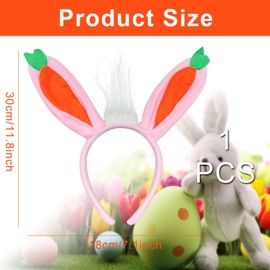 iwiio Easter Headbands Carrot Rabbit Ear Hairdband Easter Hair Accessories Bunny Ears Headband for Kids Adult Cosplay Costume Accessories Rabbit Ear Hair Band