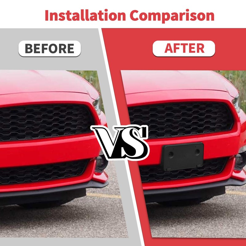 Jimen for Mustang Plate Frame, Front License Plate Holder Mount