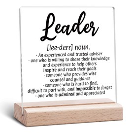 Thank You Gifts for Leader Boss Mentor Supervisor Acrylic Plaque Retirement Leaving Farewell Bosses Day Promotion Celebration Office Gift Clear Desk Decorative Leaders Acrylic Plaque With Wooden Stand