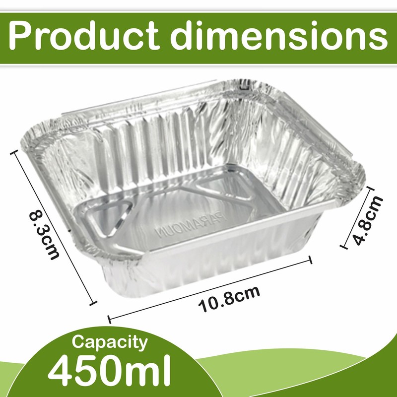 M1SS 25Pcs x 450ML No.2 Aluminium Foil Tray with Lids