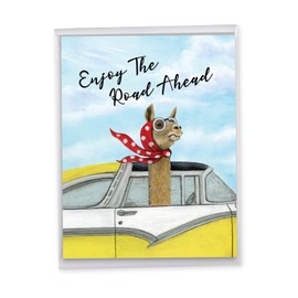 NobleWorks - Jumbo Retirement Greeting Card 8.5 x 11 Inch with Envelope (1 Pack) Oversize Jumbo Co-Worker, Good Luck Driving Divas J9276ARTG