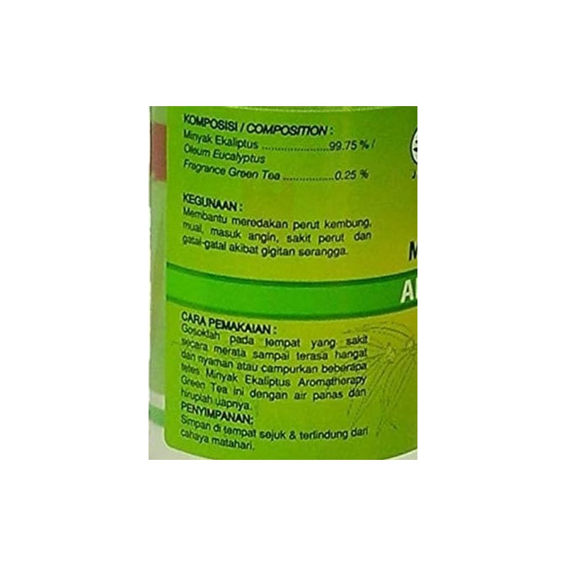 Cap Lang Minyak Eucalyptus Oil Aromatherapy Green Tea, 15 ml