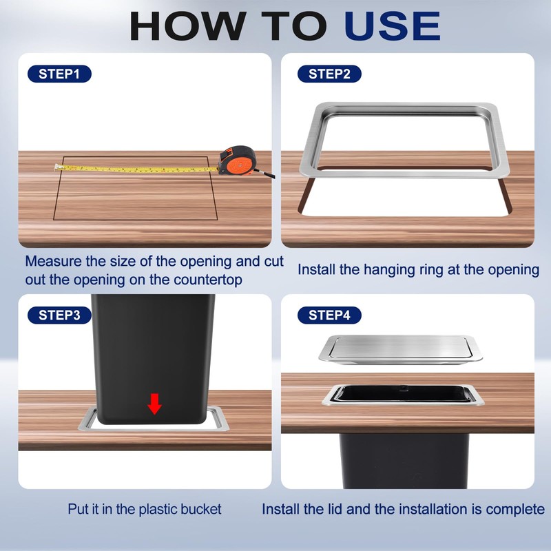 Leinuosen 2.6 Gallon / 10 Lite Embedded Trash Can with