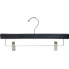 The Great American Hanger Company Wooden Bottom w/Clips, Black Finish