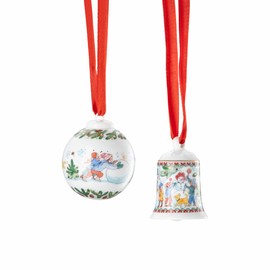 Hutschenreuther Christmas Collection 2025 Set Mini Bell and Mini Ball Christmas Games/Height 5 cm/Diameter 4.5 cm