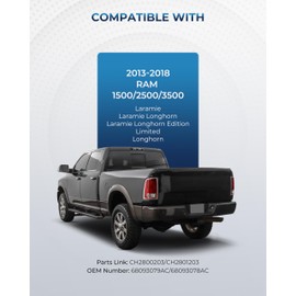 Chee Lyee Premium Type Tail Lights Compatible with Ram 1500 2500 3500 2013-2018 with Bulbs and Harnesses Chrome LED Taillights, A Pair, OEM: CH2800203 68093079AC CH2801203 68093078AC