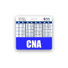 CNA Badge Buddy Horizontal w/Height & Weight Conversion Charts (Blue)