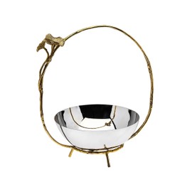 Godinger Decorative Bowl, Serving Bowl, Centerpiece, for Fruit, Pastries & More, Stainless Steel, Mayfair Collection